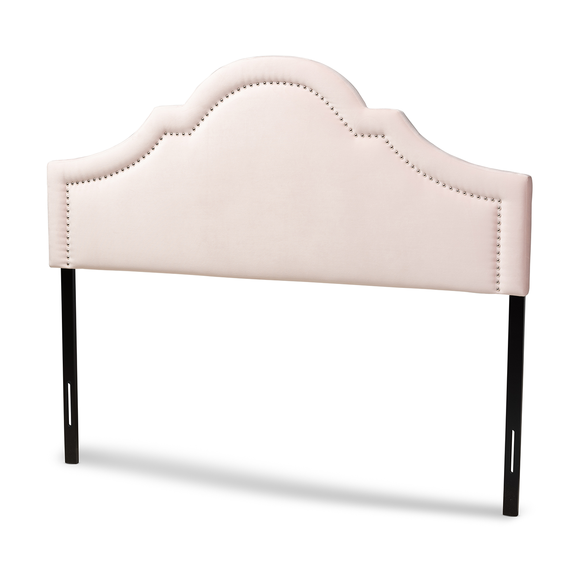 Baxton Studio Rita Modern and Contemporary Light Pink Velvet Fabric Upholstered King Size Headboard